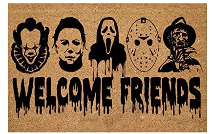 Yebutt Horror Door Mat for Christmas Door Mat Welcome Doormat Halloween Party Floor Mat Door Mats Indoor Clown Halloween Decorations Outside