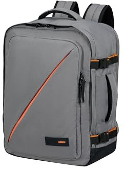 American Tourister Take2Cabin - EasyJet Kabinentasche 45 x 36 x 20 cm, 38 L, 0.70 kg, Handgepäck, Flugzeug Rucksack M Underseater, Grau (Dark Grey)