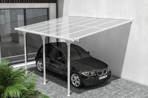 Cazeboo Toit terrasse/Carport 12m² KLEO 4x3m Aluminium Blanc