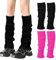 UILYNIU 2 Paar Gestrickt Warme Stulpen für Damen Mädchen, Stiefelstrümpfe Legwarmer Langer Stulpen Knöchelwärmer, 90er Jahre Kawaii Häkelstulpen, Strümpfe Overknees für Fitness Yoga Ballett
