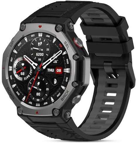 SenMore Bracelet Compatibles avec Amazfit T-Rex 3, Réglable Sport Bracelet de Remplacement en Souple Silicone pour Amazfit T-Rex 3.