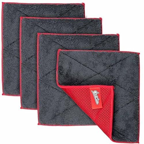 Dr Emkus Spültücher waschbar (4 Stück / 24 x 21cm) - Extra Dicke Allzwecktücher - Spüllappen für Küche, Geschirr - Mit Mesh Scheuerseite