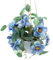 ginojex Künstliche Hängeblumen, Korb, künstliche Gänseblümchen, Bonsai-Dekoration für Innenbereich, Fensterbank, Veranda, Balkon, Tisch, Tafelaufsätze – Blau
