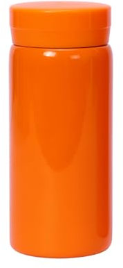 Small Flask, Cute Water Bottle, Vacuum Insulated Flask for Hot & Cold Drink, Keep 12H Hot & 6H Cold (Orange, 200ml)
