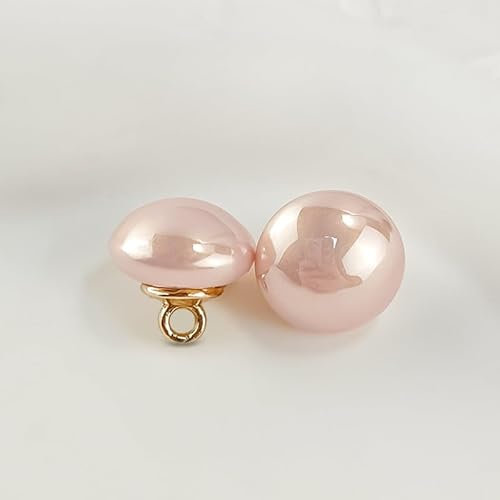 GDBZS 10pcs 10mm Rose Rot Kleiner runde Ball Perlenknöpfe halbe runde Birnen -Dekorationsknöpfe für Stoff -Handwerksharz Shank Knopf