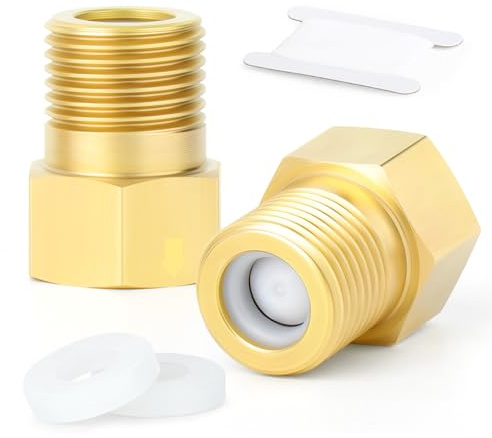 TAILONZ Brass Inline Check Valve 1/2 Male x Female Non-Return (2Pcs) | One-way flow control prevents backflow, compact design, for air/water/oil lines.