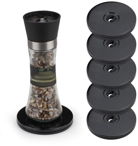 Diakey Lazy Susan Drehteller, 10 cm, Acryl, Lazy Susan, Hardware-Lagerbasis mit Stahlkugel, Mini-drehbarer Organizer für Küche, Kuchen, Kekse, Dekoration, Schwarz, 6 Stück