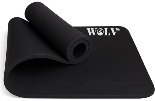 WOLV Yogamatte 15mm Extra Dick - Rutschfeste Fitnessmatte aus NBR, Komfortabel & Gelenkschonend - Trainingsmatte 192x63cm Schwarz - Ideal für Yoga, Pilates & Home Gym