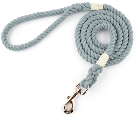 Snootiful Hound Cotton Rope Dog Lead - 150cm - Bright Colours - 100% Cotton (Grey)