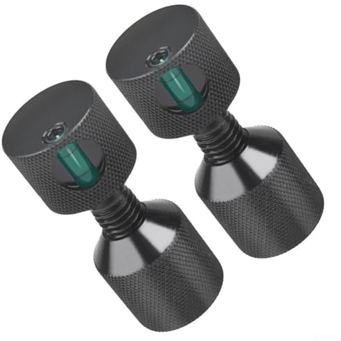 2-Loch-Flansch-Ausrichtungsstift aus gehärtetem 6061 Aluminium mit integriertem Libellen-Nivellierer, ergonomischem Design und eloxierter Schwarzoxid-Oberfläche(black2pcs)