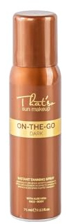 That'so On The Go Dark Spray bronceador para cara y cuerpo, tamaño de viaje, 75 ml, bronceado inmediato, efecto bronce natural duradero, con DHA de caña de azúcar y aloe vera y
