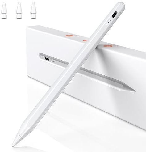 BAZO Penna Compatibile con iPad 2018-2026 - Penna per iPad Ricarica rapida,Palm Rejection,Sensibilità All'inclinazione, per ipad 11 A16/10/9/8/7,Pro 11/12.9,Air 5/4/3/M2/M3/M4/M5,iPad Mini 5/6-Upgrade