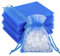 G2PLUS 100PCS Sacs Organza,Sachets Pochettes Cadeau en Organza Sac à Bijoux,Sachets pour Lavande pour Bijoux Cadeaux Bonbons Marriage-7x9cm Bleu