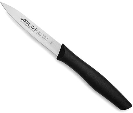 Arcos Serie Nova - Cuchillo Mondador - Hoja de Acero Inoxidable de 100 mm - Mango de Polipropileno Color Negro