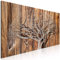 decomonkey Bilder Baum Holz 200x80 cm 5 Teilig Leinwandbilder Bild auf Leinwand Vlies Wandbild Kunstdruck Wanddeko Wand Wohnzimmer Wanddekoration Deko Brett Holzoptik braun