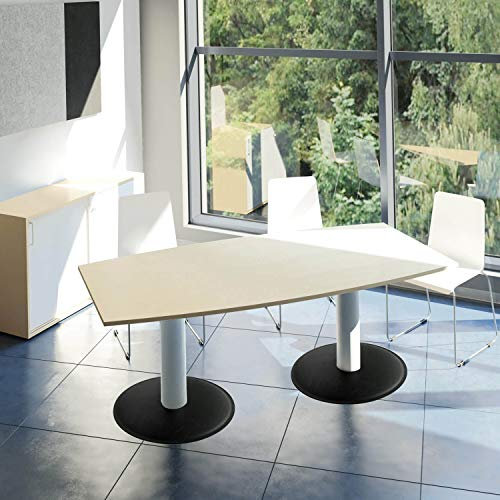 Weber Büro Optima Konferenztisch Bootsform 200x100 cm Besprechungstisch Ahorn Tisch Esstisch Küchentisch