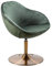 Wohnling Loungesessel SIRAN Samt Grün/Gold 70x79x70 cm Design Drehstuhl, Clubsessel Polsterstuhl mit Armlehne, Drehsessel Cocktailsessel Lounge, Barsessel Besucherstuhl, Sessel mit Stoffbezug