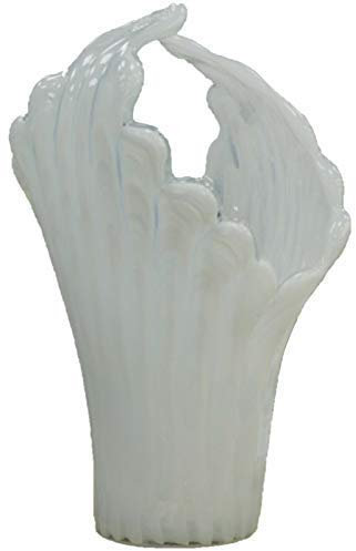 Murano Hecho a Mano Florero de Cristal Veneciana Artesanos Leche Cristal Blanco Jarrón 35cm