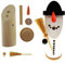 Hess Holzspielzeug 40022 - Bastelset Räuchermann 7 teilig, aus Holz, Design Schneemann mit Besen, ca. 13 cm, Dekoration für die Advents- und Weihnachtszeit aus dem Erzgebirge