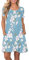 AUSELILY Women's Summer Dresses Casual T-Shirt Short Sleeve Dress Loose Swing Short Dress with Pockets