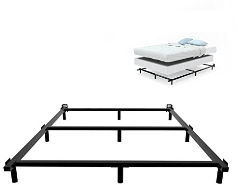 Queen-Bettgestell aus Metall, 17,8 cm, strapazierfähig, 9-Bein-Stützfuß für Boxspring- und Matratzen-Foundation, 1360 kg, einfache Montage, werkzeuglos, Schwarz