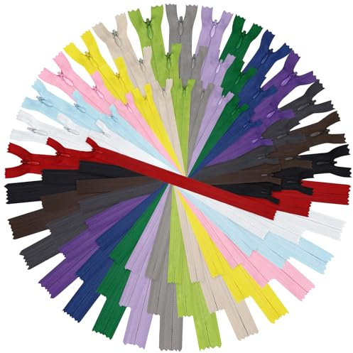 DOITEM 15 Farben Nylon Unsichtbar Reißverschlüsse für Kleidung Tasche Mäppchen Kissenbezug, 15 Stück (15CM 25CM 35CM)