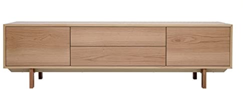 Miliboo Meuble TV scandinave Bois Clair chêne 2 Portes 2 tiroirs L180cm SID