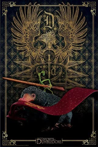 empireposter Fantastic Beasts - The Secrets of Dumbledore - Niffler Pickett - Größe 61x91,5 cm + 2 St Posterleisten Kunststoff 62 cm schwarz