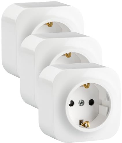 Legrand 782420 pared, enchufe 1 toma, Schuko, Blanco (Paquete de 3)