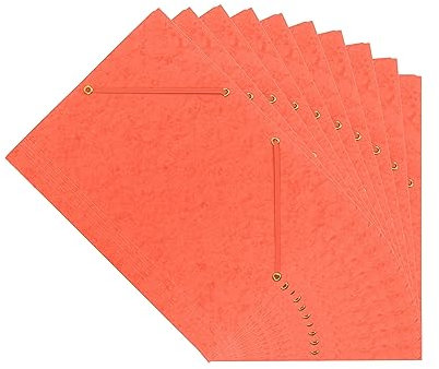 Interdruk - Eckspanner A4 Farbig - Pressboard-Ordner - Presspan Ordnungsmappe mit Gummiband - Orange - 10-er Pack