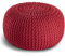 casamia Pouf Ø 55 o. 45 cm Strickhocker Sitzpouf Bodenkissen Premium Outdoor nachhaltig Größe ø 55 cm, Farbe rot - Tango red
