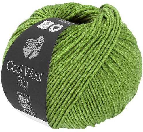 LANA GROSSA Cool Wool Big | Extrafeine Merinowolle waschmaschinenfest und filzfrei | Handstrickgarn aus 100% Schurwolle (Merino) | 50g Wolle zum Stricken & Häkeln | 120m Garn FB 1022