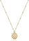 Jenosy Kette Damen Rond Münzkreis Kette Gold Personalisierte Damen Zarte Halskette mit Regelmäßiges Muster Anhänger Hypoallergene 18K Vergoldete Kette Modeschmuck für Frauen und Mädchen
