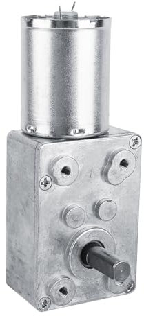 ZAWELIYO moteur 12v, Moteur à Engrenage à Vis sans Fin Réversible DC 12V 62 Tr/min, moteur electrique sans Auto-blocage, Arbre Vertical, pour un ouvre-porte, un treuil miniature