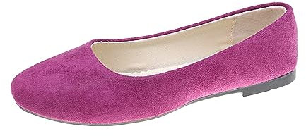 YKUYDKU Womens Fold up Pumps Roll up Shoes Foldable Ballet Flats, Portable Ladies Slip On Loafers Dolly Shoes for Ladies Hot Pink