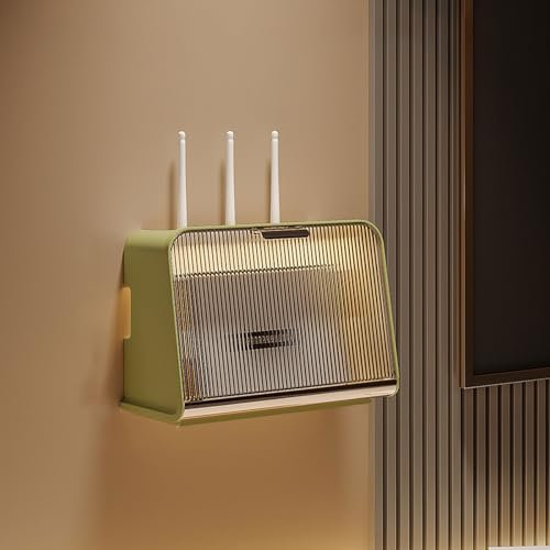 Onxyrbyte WiFi Router Storage Box,Router Box Wall Box,WiFi-Router-Aufbewahrungsbox,Wand WLAN Wandbehänge TV Kabel Verstecken Box,Router Schrank aus Holz,Für Wohnzimmer,Schlafzimmer,Büro