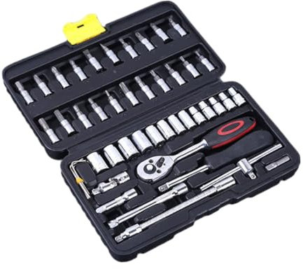 ARTIBETTER Juego De 46 Piezas Kit De Herramientas Mecánicas De Acero Vanadio Herramientas Para Mecánica Herramientas De Maquinista Kit De Herramientas Mecánicas Combinación De Llave De