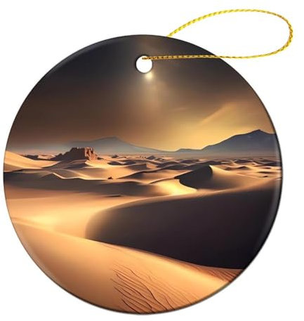 Sahara Wüste Weihnachtsschmuck Rund Hängende Ornament für Weihnachtsbaum Weihnachten Ornament Weihnachten Andenken Kreis Dekor für Zuhause Hochzeit Party