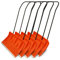 Bituxx Schneeschieber 80cm Schneeschaufel Schneewanne Schneeschild extra Breit mit Bügelgriff und Räder Orange (5 Stück)