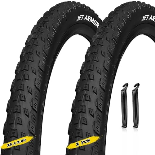 2pcs 26x2.00 Neumático Bici Antipinchazos, 26 2.00 Neumáticos Bicicleta de Montaña, 26 2.00 Resistente al Desgaste Neumáticos Todo Terreno para Ciudad y Campo