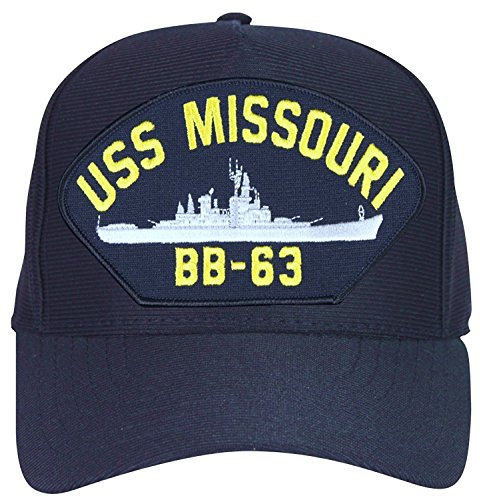 USS Missouri BB-63 Baseball Cap Navy Blue Made in USA