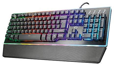 Trust Gaming Trust GXT 860 Thura Tastiera Gaming Semi-meccanica LED, Piastra Superiore in Metallo, Nero [Italia]