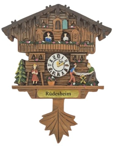 Ciffre Kuckucksuhr Magnet Polyresin Kühlschrank Zapfen - Rüdesheim