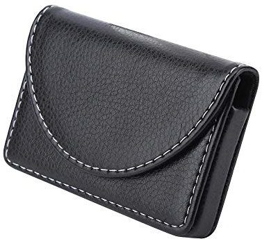 Porte-Cartes de Visite pour cartes de visite Professionnel, Porte Cartes de Crédit en Cuir PU avec Fermeture magnétique pour Homme et Femme, Noir