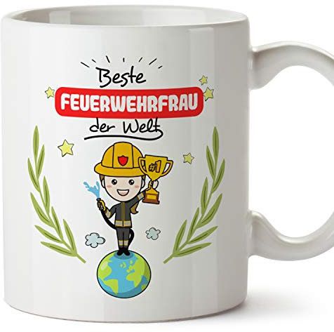 MUGFFINS Tasse/Becher Feuerwehrfrau (Beste der Welt) - Lustige und Originelle Feuerwehr Geschenke