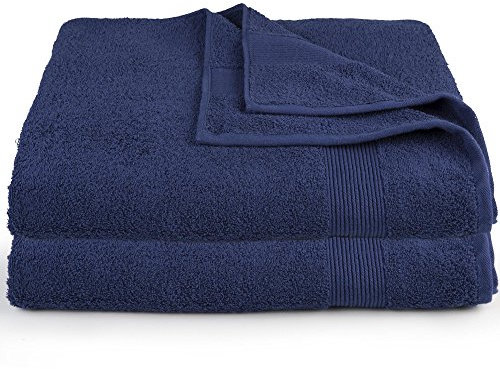 CelinaTex Bari Saunatuch XXL Doppelpack 90 x 220 cm dunkel blau Baumwolle Frottee Handtuch Badetuch Saunahandtuch