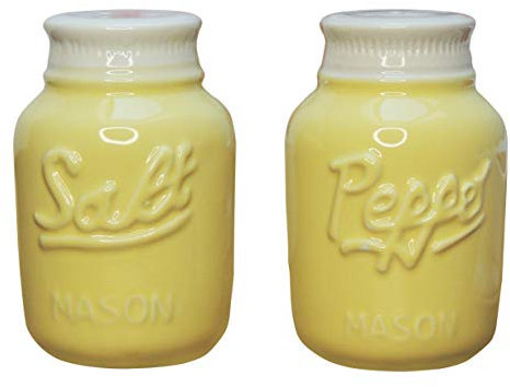 Comfify Vintage Salt & Pepper Shakers Charming Decorative Set for Vintage, Rustic and Shabby Chic Lovers - Robust Ceramic in Yellow