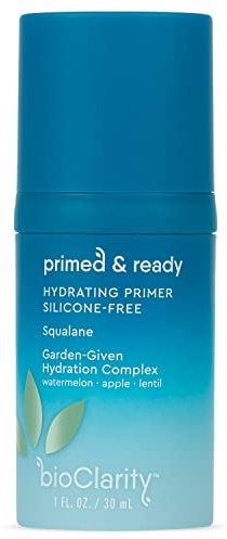 BioClarity Silicone-Free Moisturizing Primer, 100% Vegan, Non-Toxic, Doubles as Everyday Moisturizer, With Squalane, Vitamin E, Lentil & Watermelon, Lightweight Hydrating Formula, 1 fl. oz.