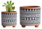 Lot de 2 pots de fleurs en terre cuite, 11,1 cm et 16,4 cm, motif ondulé, avec trou de drainage, terre cuite/noir, 31-953-F-2