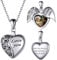 Pendentif Porte Photo Collier Femme Prénom Personnalisé Gravure Argent 925 Coeur Chaine Fille Medaillon Ouvrant Personnalisable Argenté Bijoux Cadeau Noël Fête Mères Pères Grâce Valentin Amour